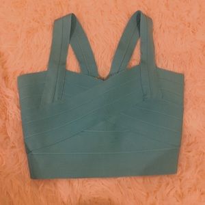 Blue Bandage Crop Top